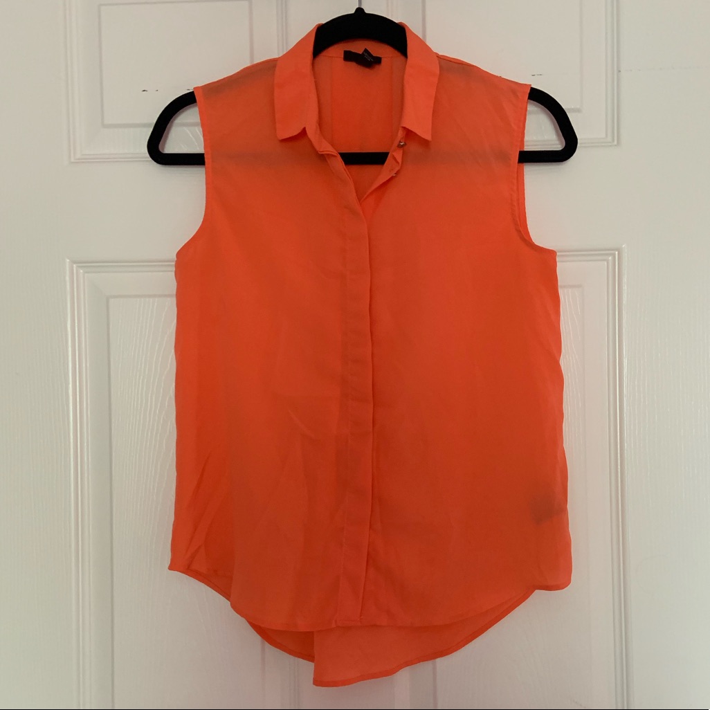 Orange Button Down Tank